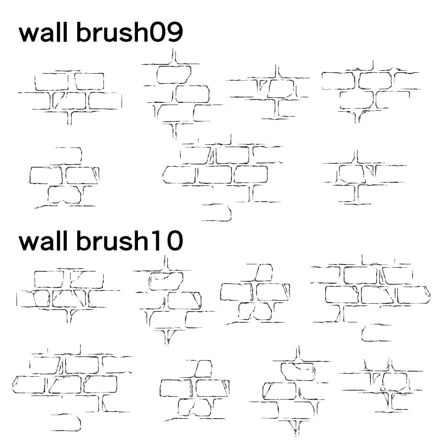 不規則な壁の模様ブラシ 18種