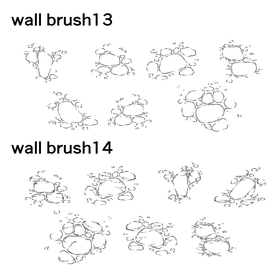 不規則な壁の模様ブラシ 18種
