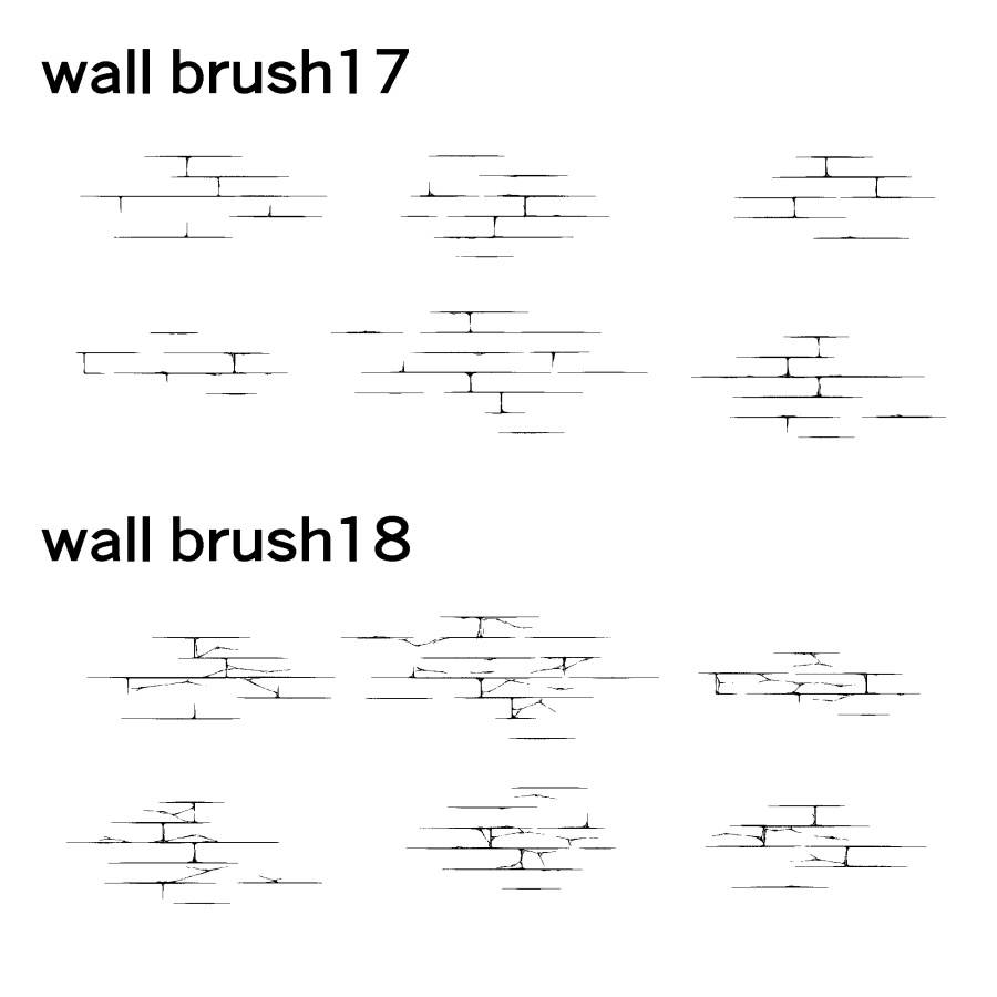 不規則な壁の模様ブラシ 18種