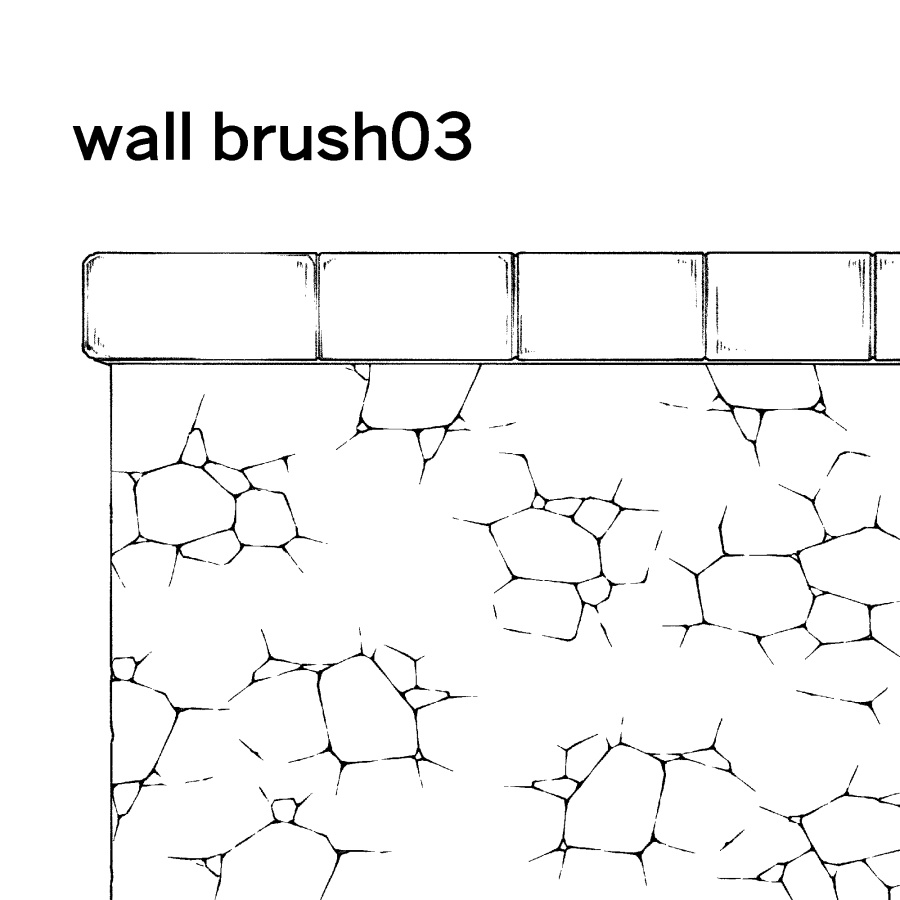 不規則な壁の模様ブラシ 18種