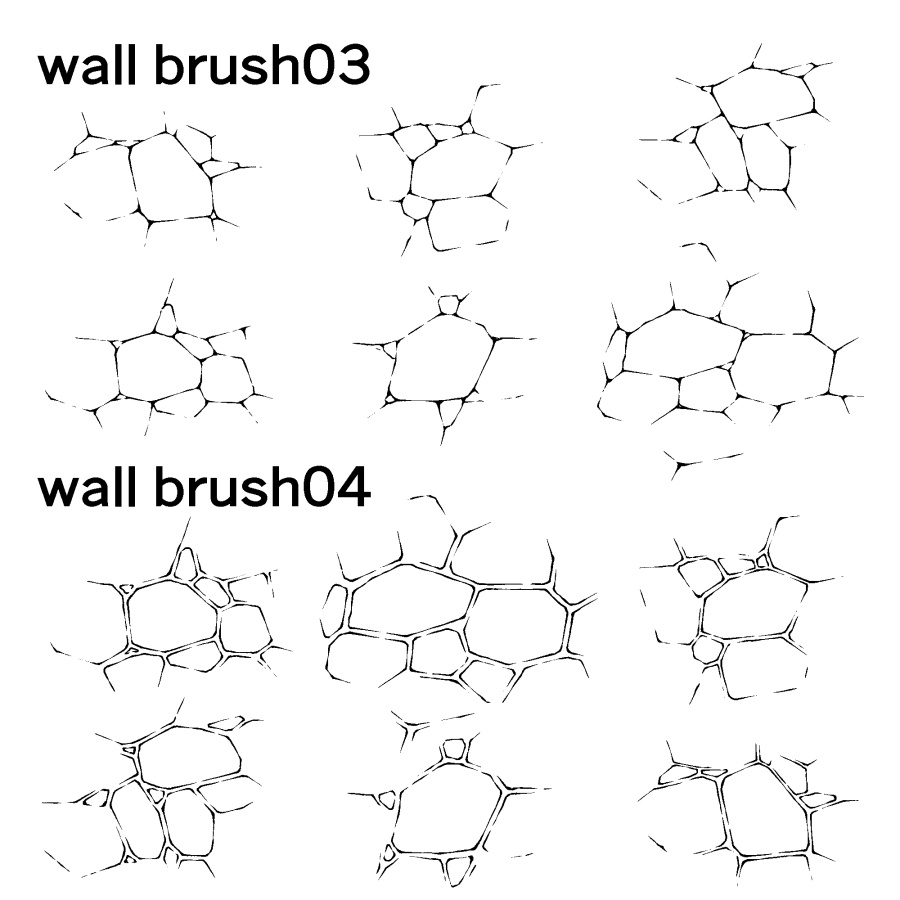不規則な壁の模様ブラシ 18種