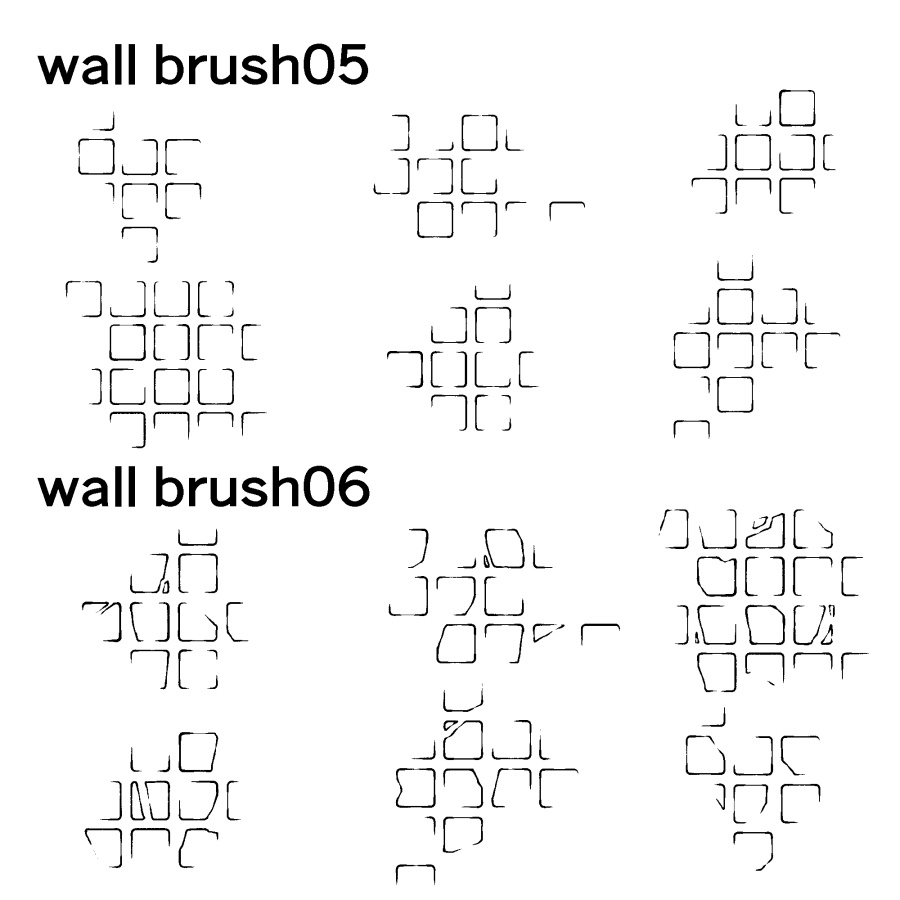 不規則な壁の模様ブラシ 18種