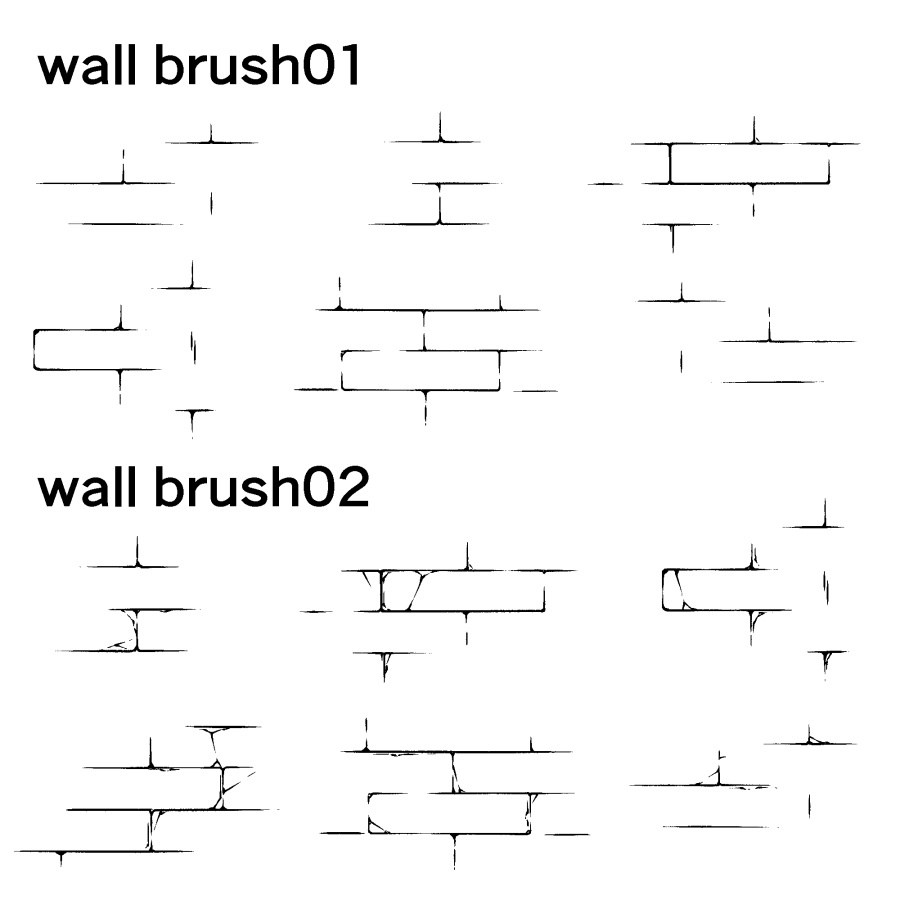 不規則な壁の模様ブラシ 18種
