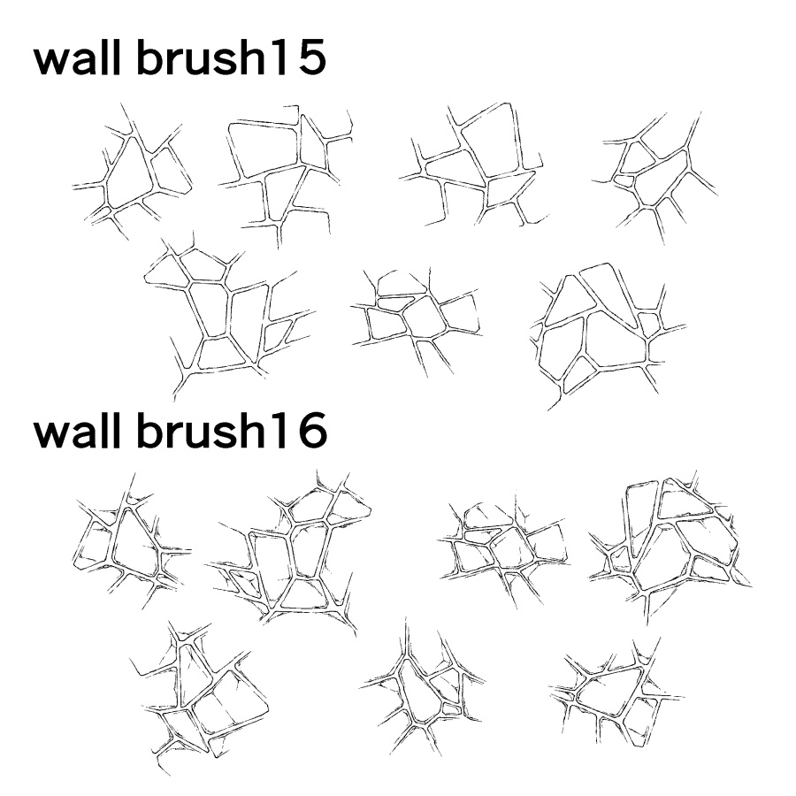 不規則な壁の模様ブラシ 18種