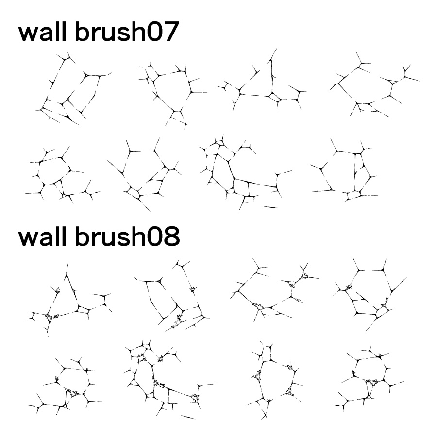 不規則な壁の模様ブラシ 18種