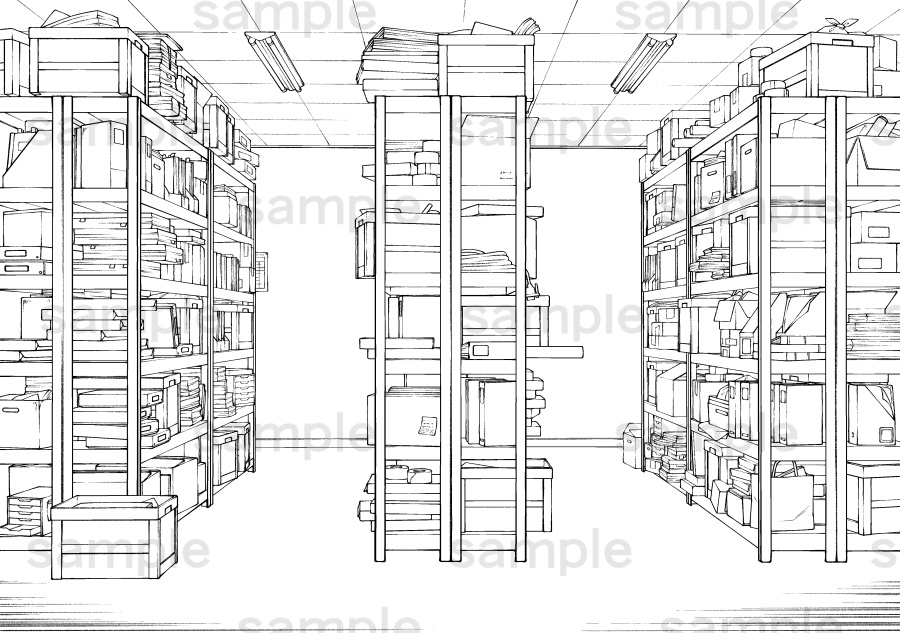 散らかった物置の背景2枚