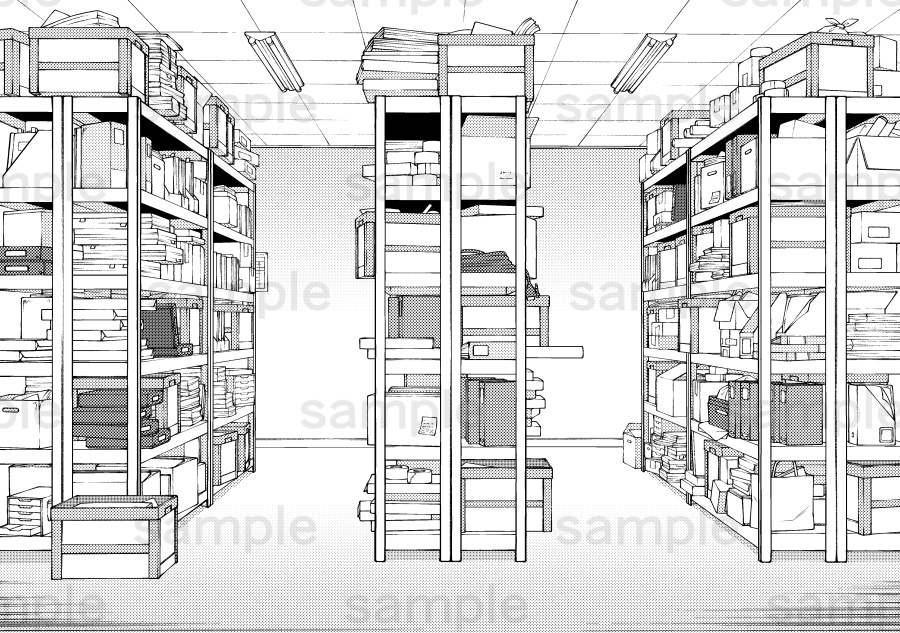 散らかった物置の背景2枚
