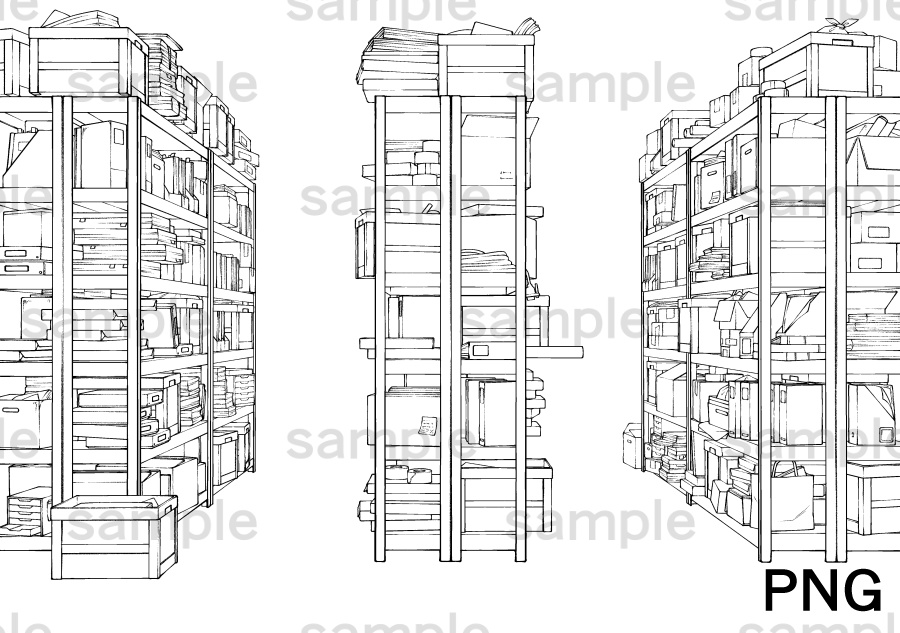 散らかった物置の背景2枚