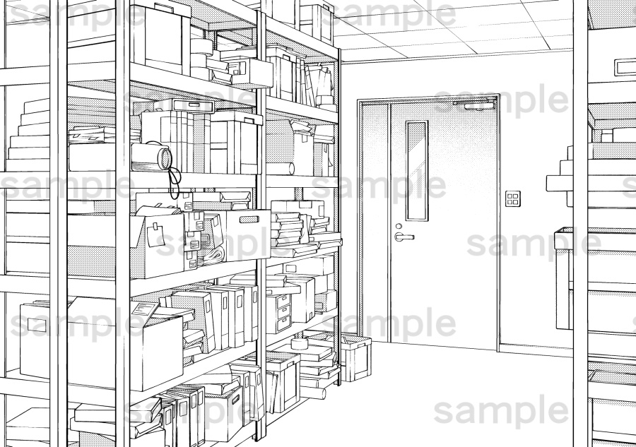 散らかった物置の背景2枚