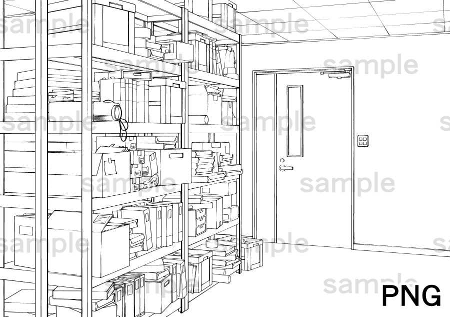 散らかった物置の背景2枚