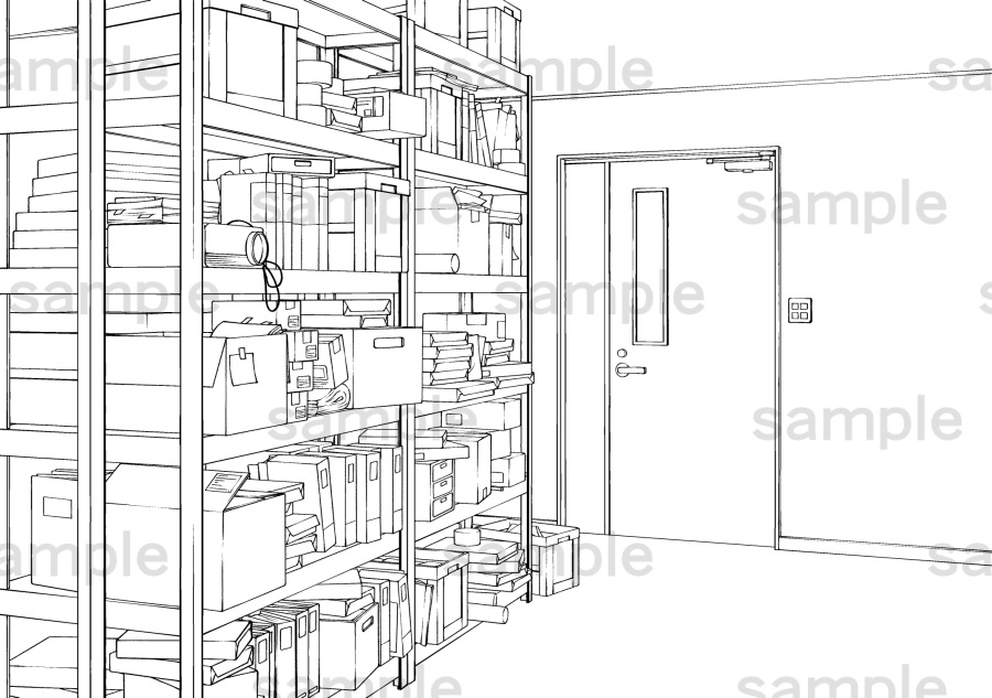 散らかった物置の背景2枚