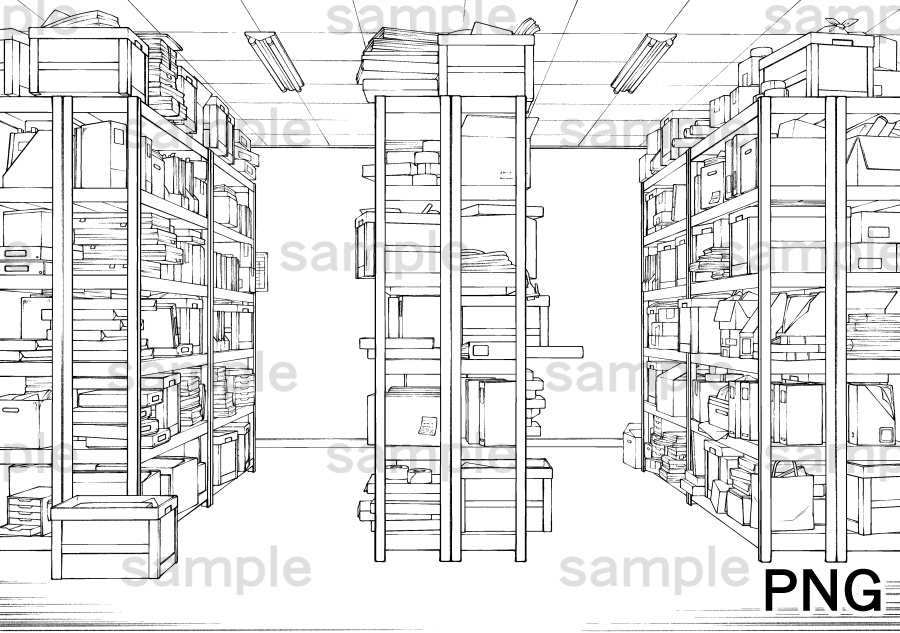 散らかった物置の背景2枚