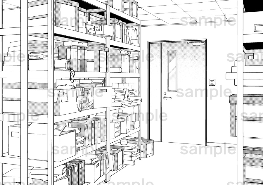 散らかった物置の背景2枚