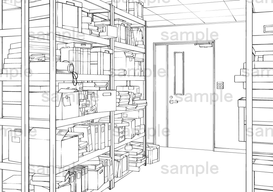 散らかった物置の背景2枚