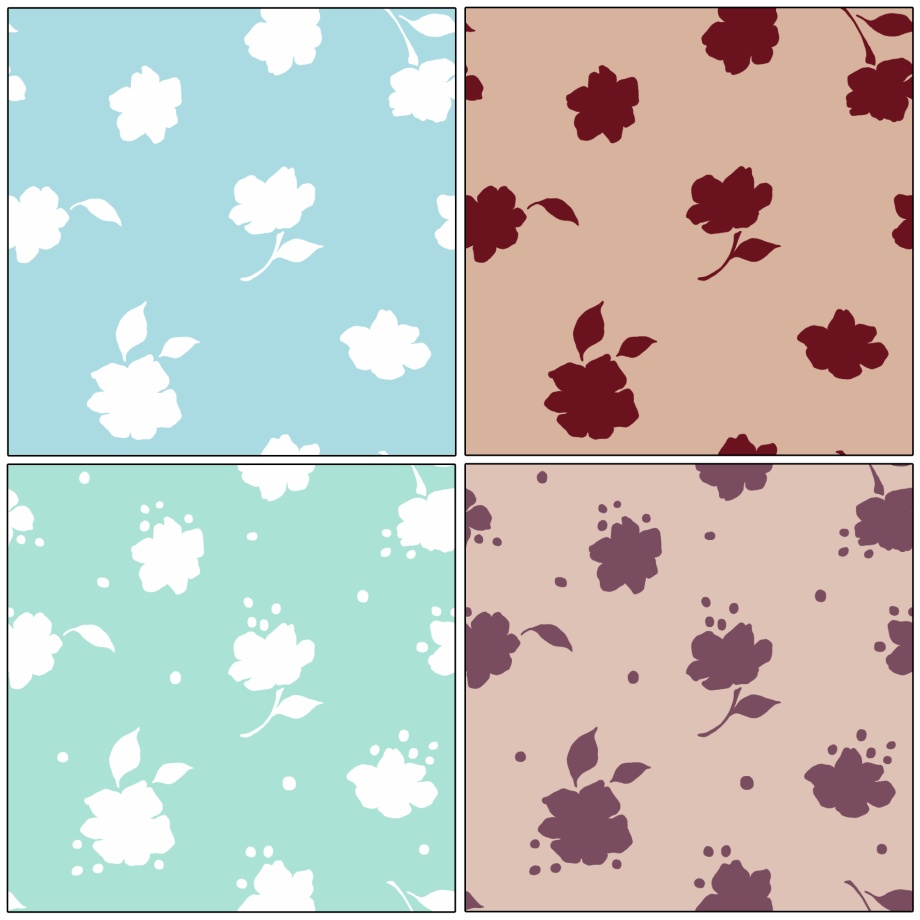 花のシンプルパターン16枚