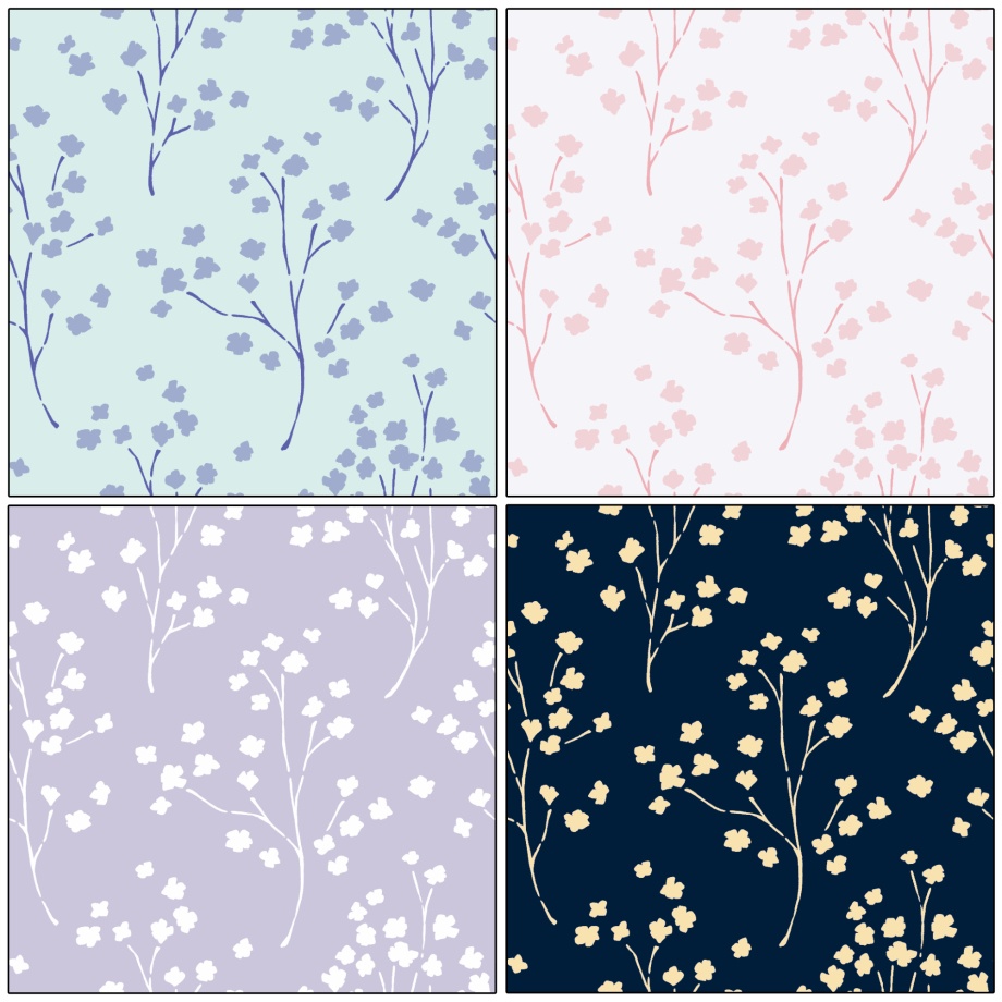 花のシンプルパターン16枚