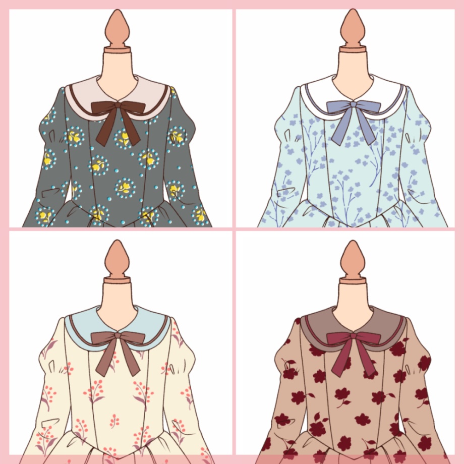 花のシンプルパターン16枚