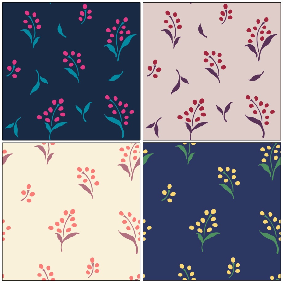 花のシンプルパターン16枚