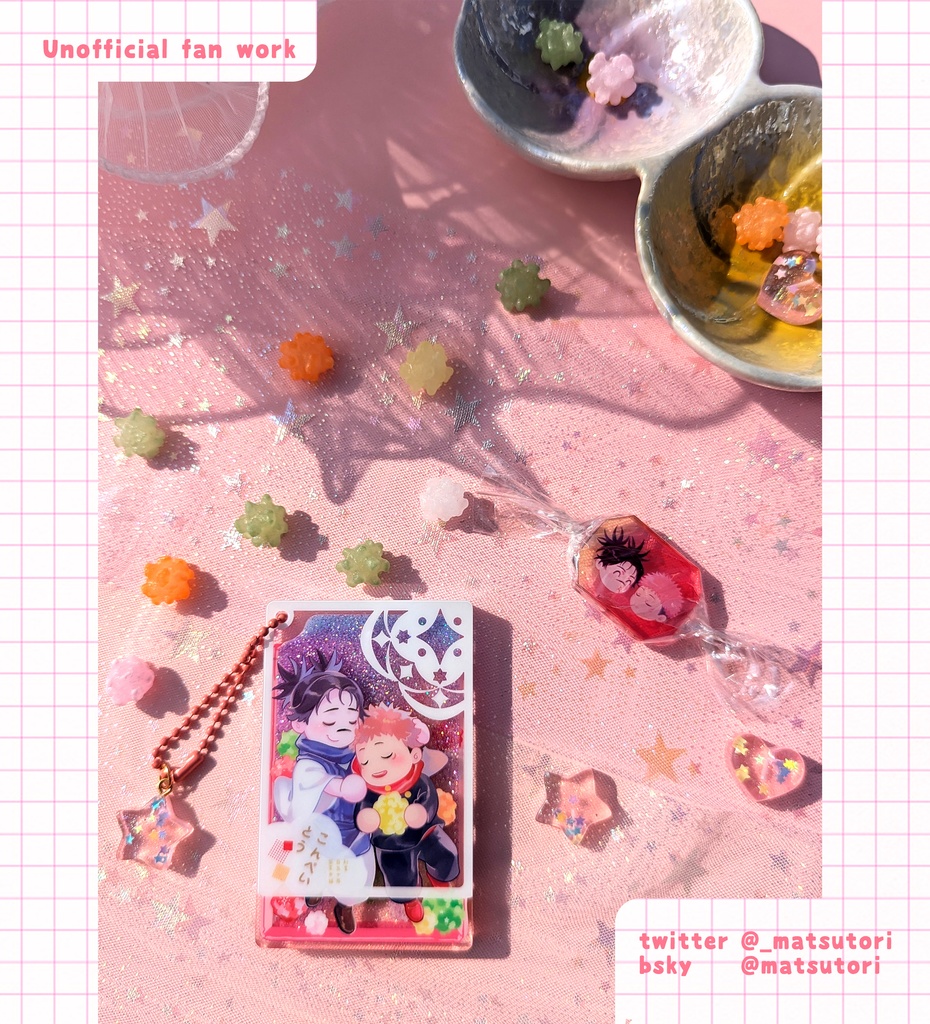 ちょいた こんべいとうかん 流れるグリッター アクリルブロック(おまけ付き)