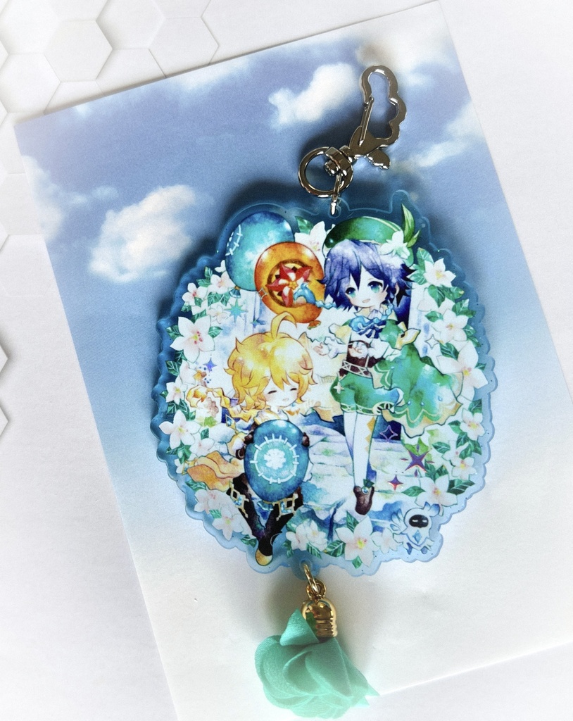 ウェン空アクリルキーホルダー「風の花を君に。」