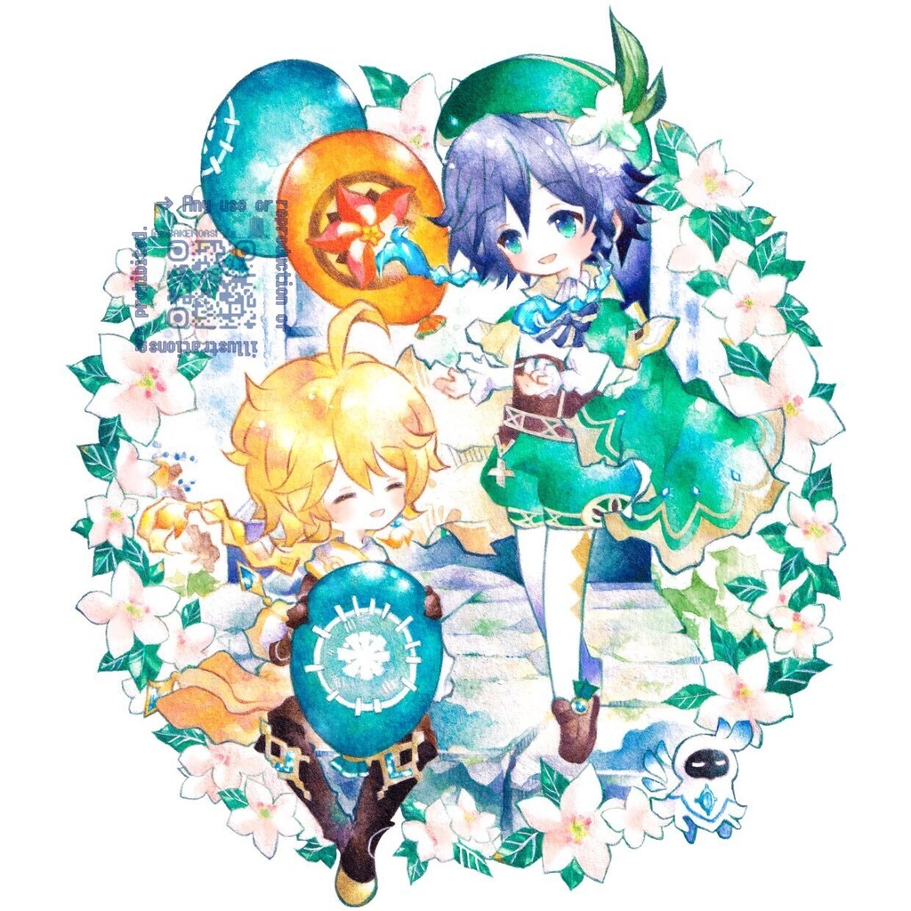 ウェン空アクリルキーホルダー「風の花を君に。」