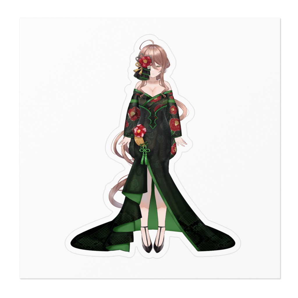 夕花お姉さん 立ち絵ステッカー -椿-