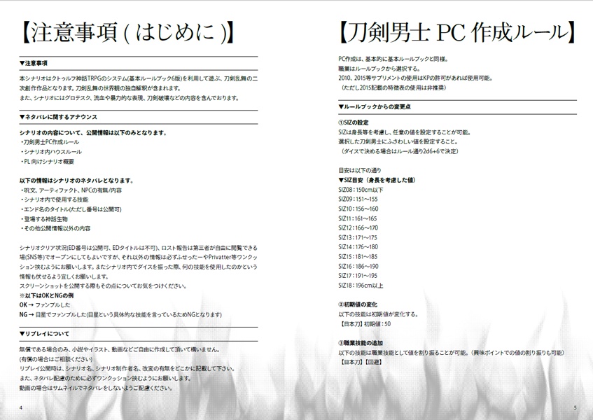 【データ版】ついのまなこ【CoC6版×刀剣乱舞】