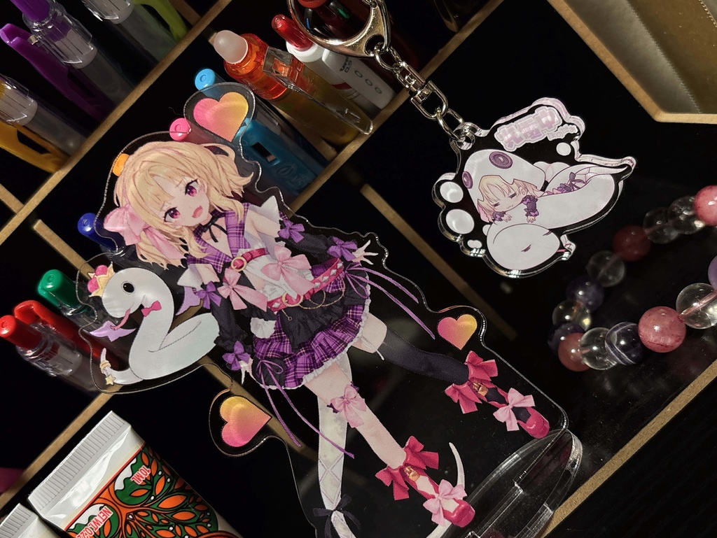 仲良し蛇ちゃんアクスタ＆おやすみアクキー（2個セット）