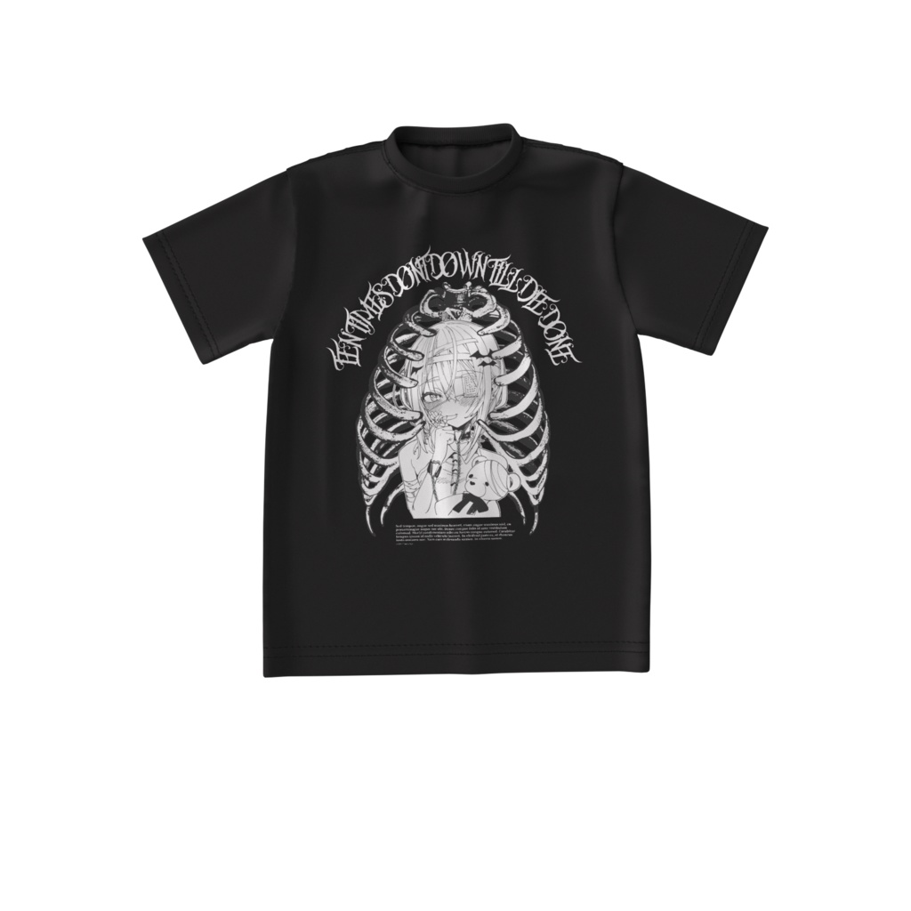 【一寸見葉一】肋骨ver ビッグシルエットTシャツ・ブラック
