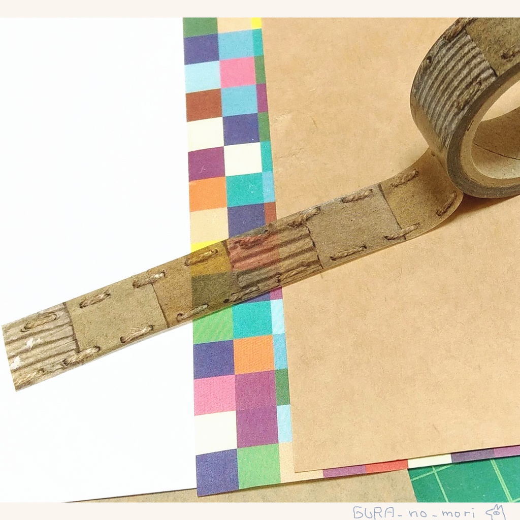 【紙パッケージなし】マスキングテープ ダンボールステッチ