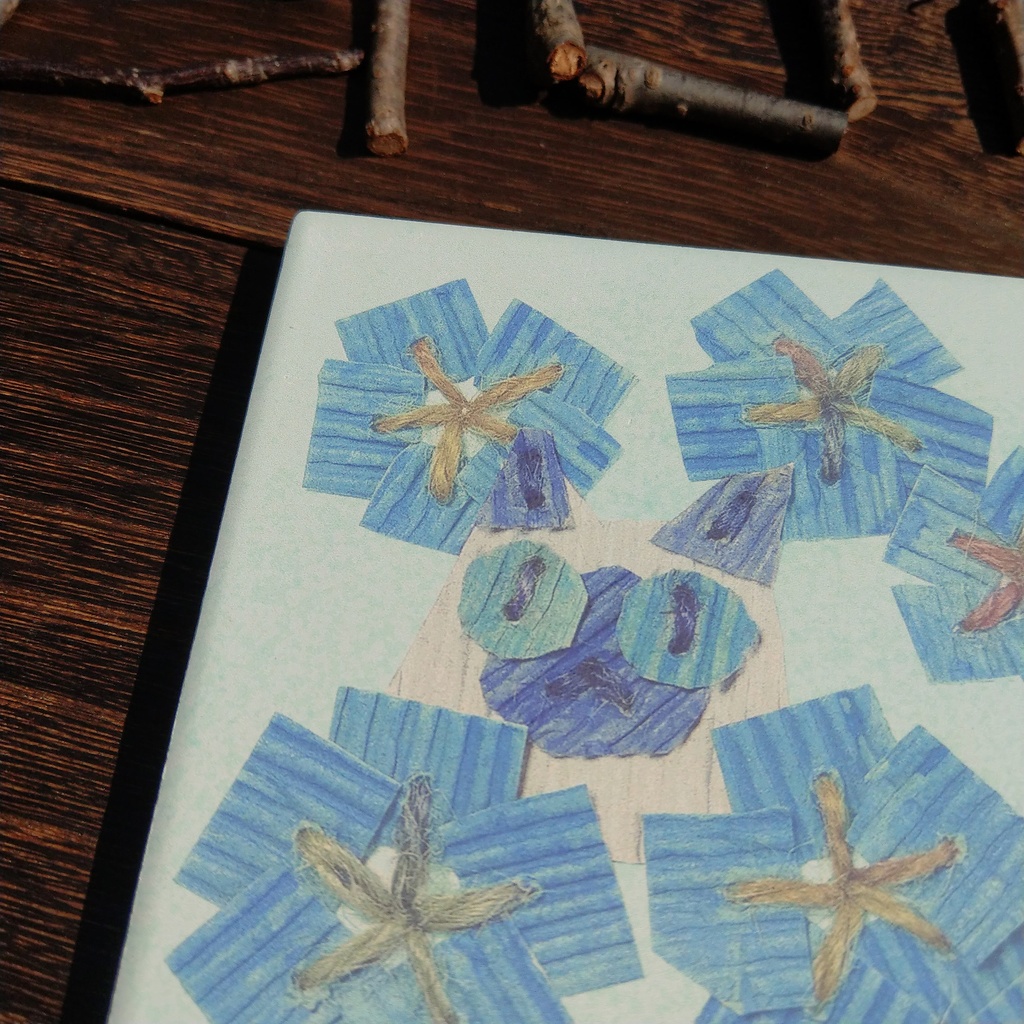 猫とネモフィラ コースター