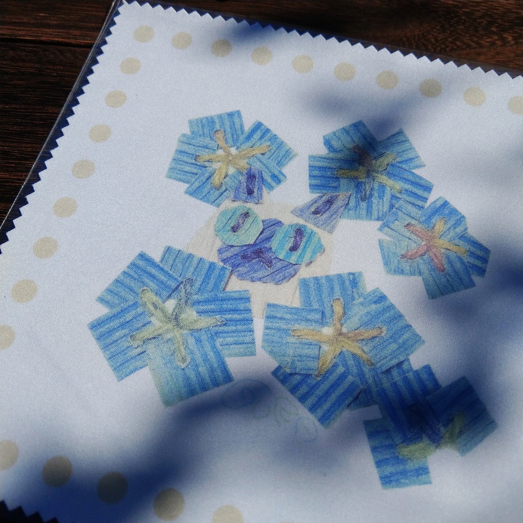 猫とネモフィラ メガネ拭き