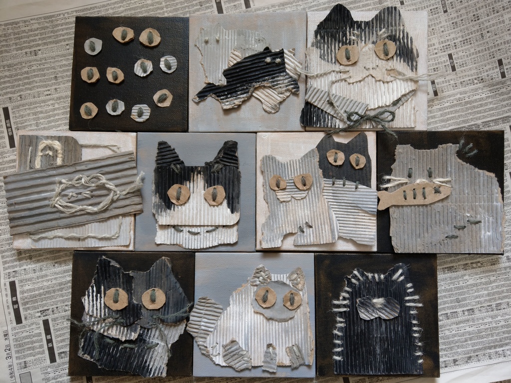 糸猫【ダンボールアート】