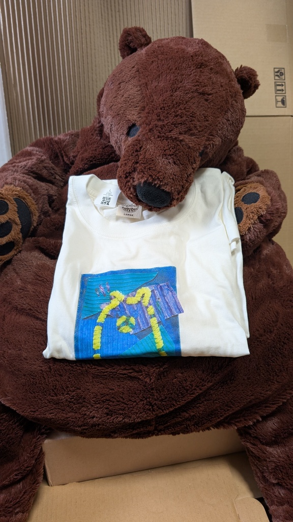 蛍光クマ オーガニックコットンTシャツ