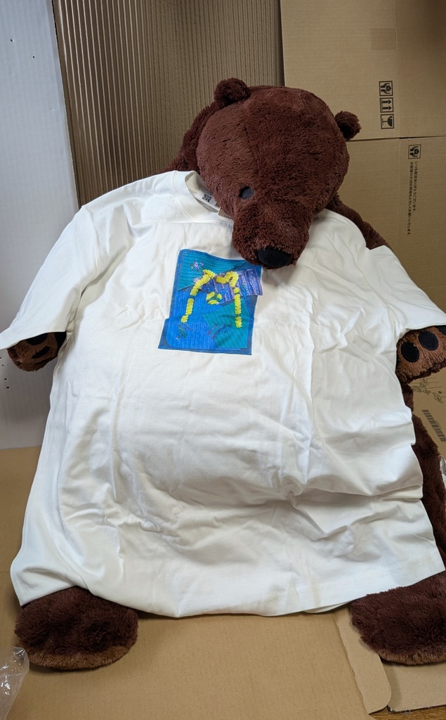 蛍光クマ オーガニックコットンTシャツ