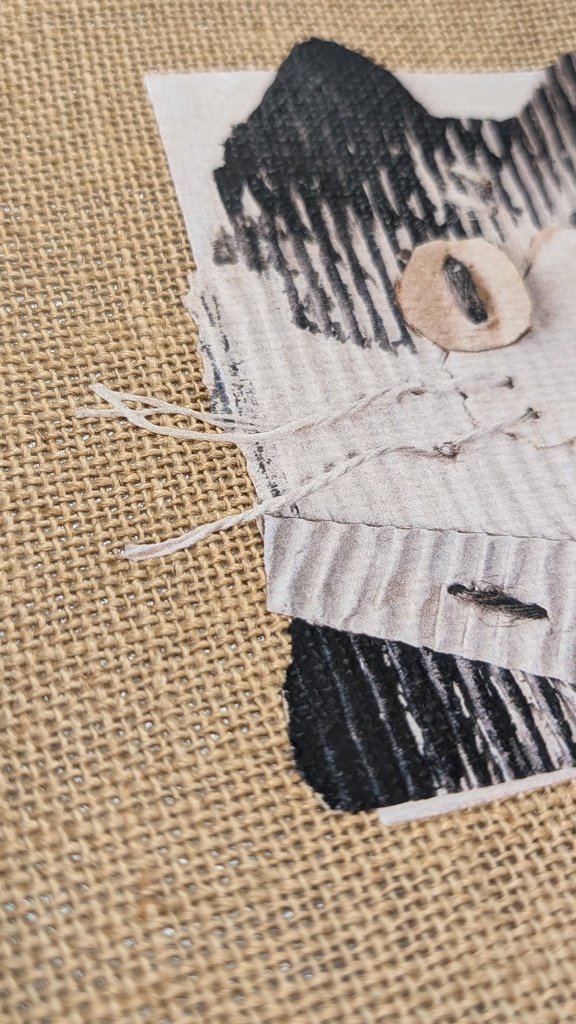 ジュート・トートバッグ おめかしネコ