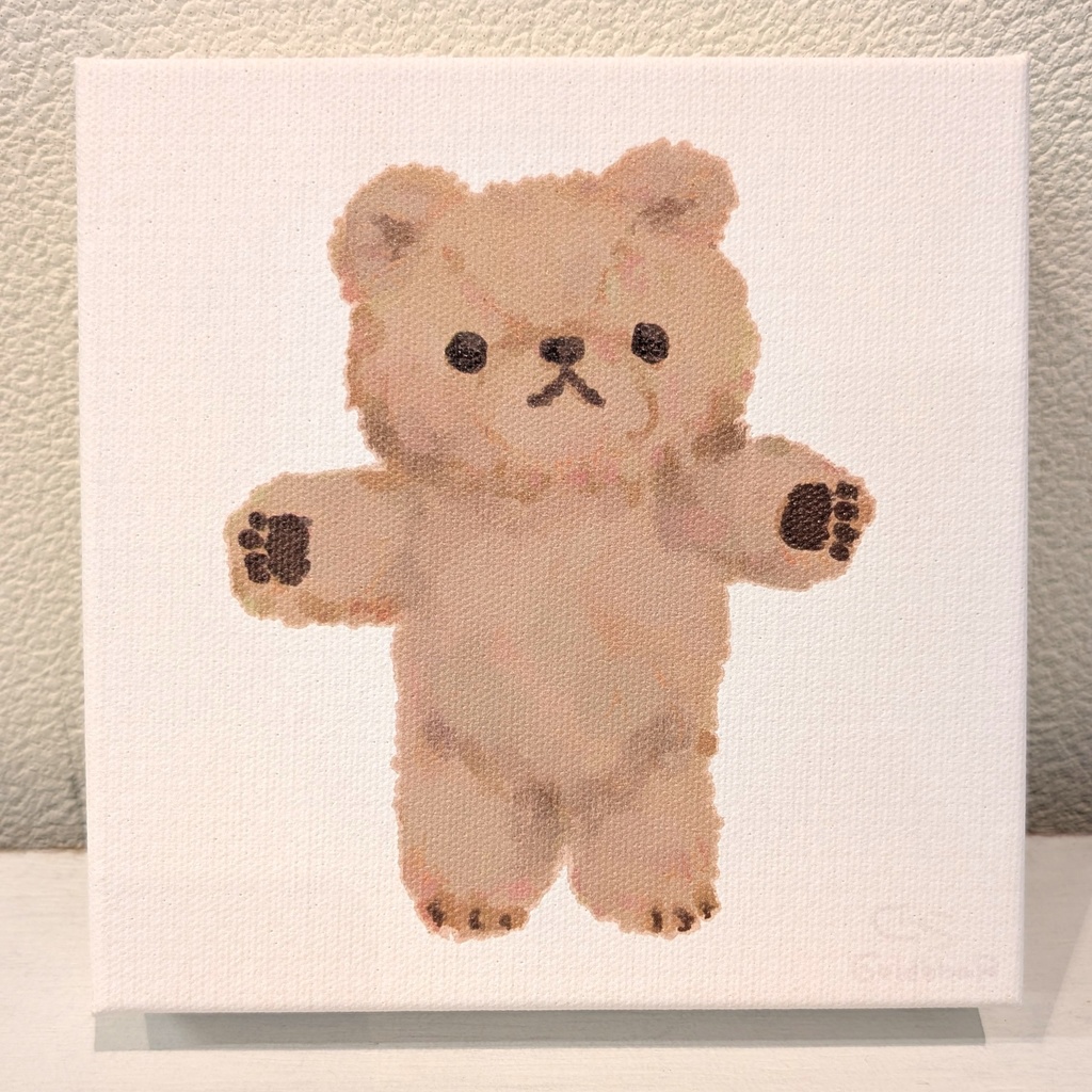 ぬいぐるみ着せ替え風キャンバス　素くま