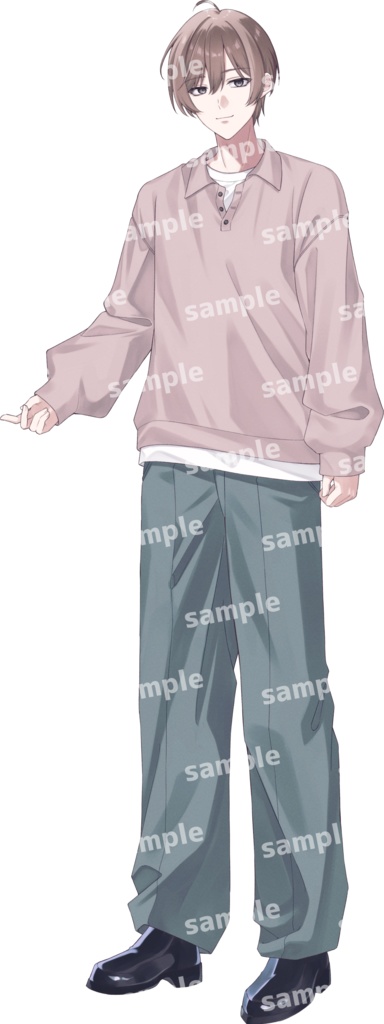 【表情差分7種】私服青年風キャラ立ち絵素材01