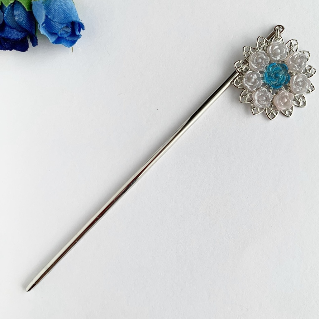 薔薇の万華鏡かんざし・帯留め