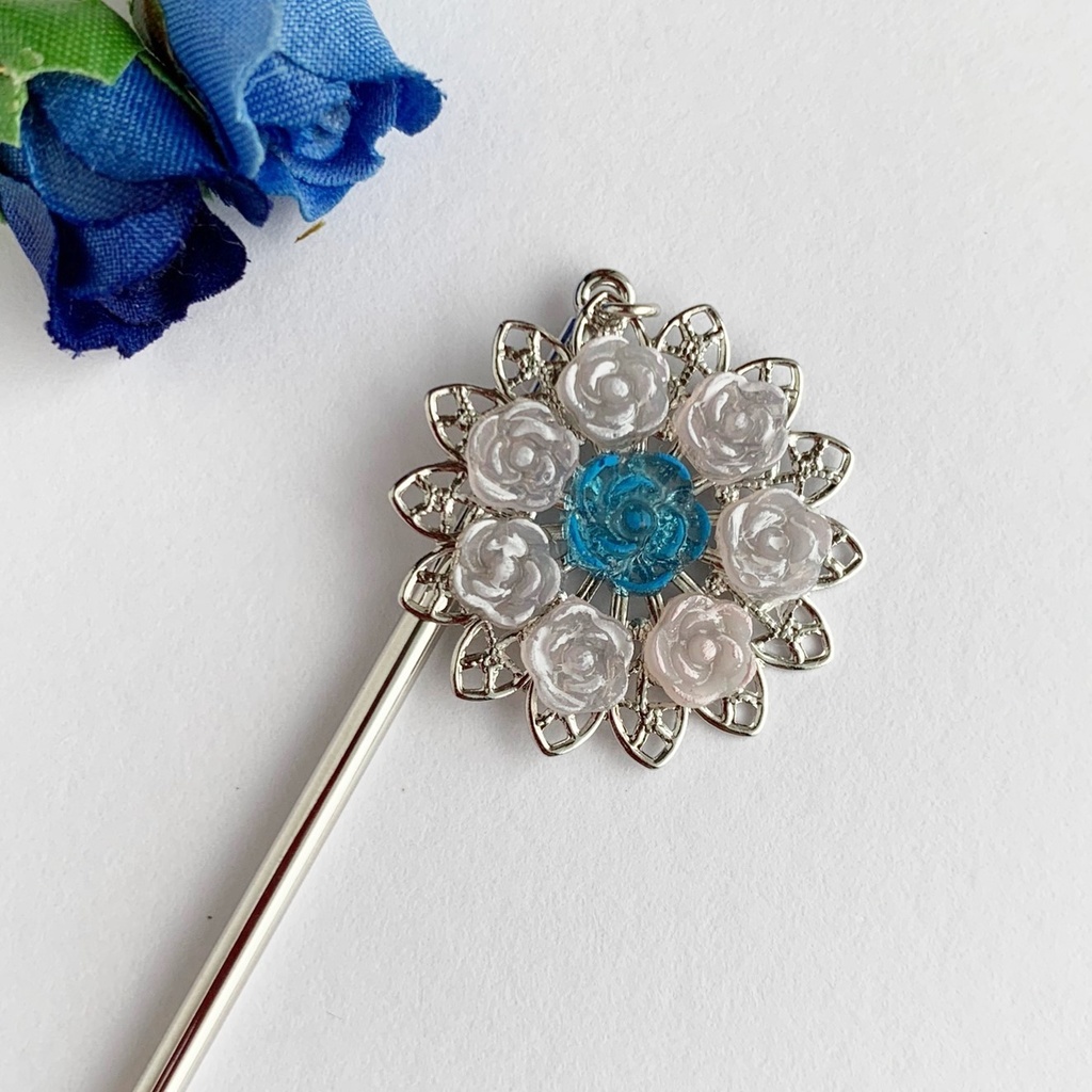 薔薇の万華鏡かんざし・帯留め