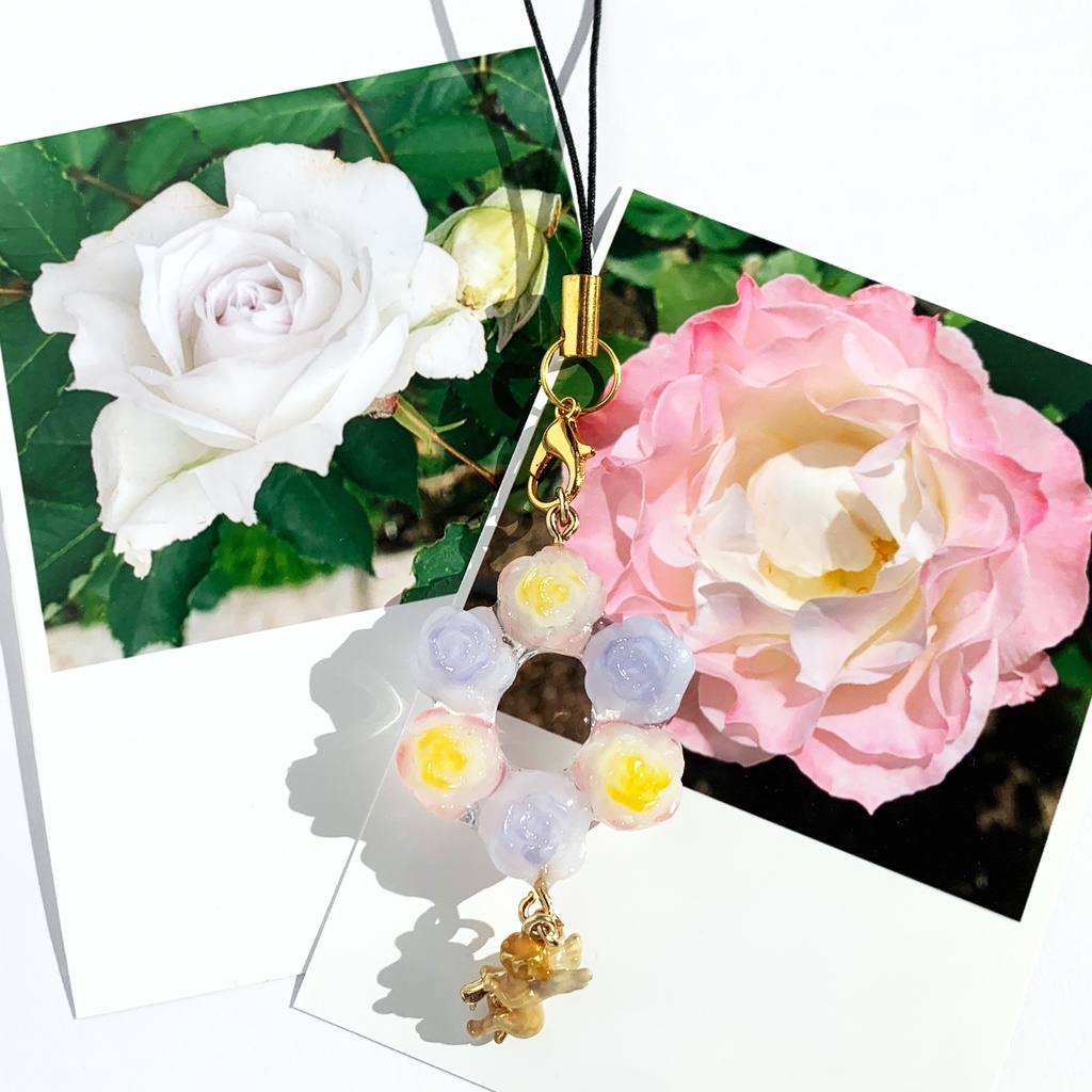 天使と薔薇の花かんむりストラップ・キーホルダー