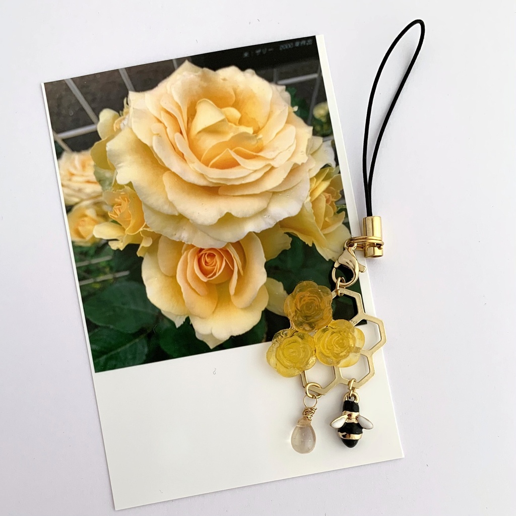 蜂蜜の薔薇ストラップ・キーホルダー
