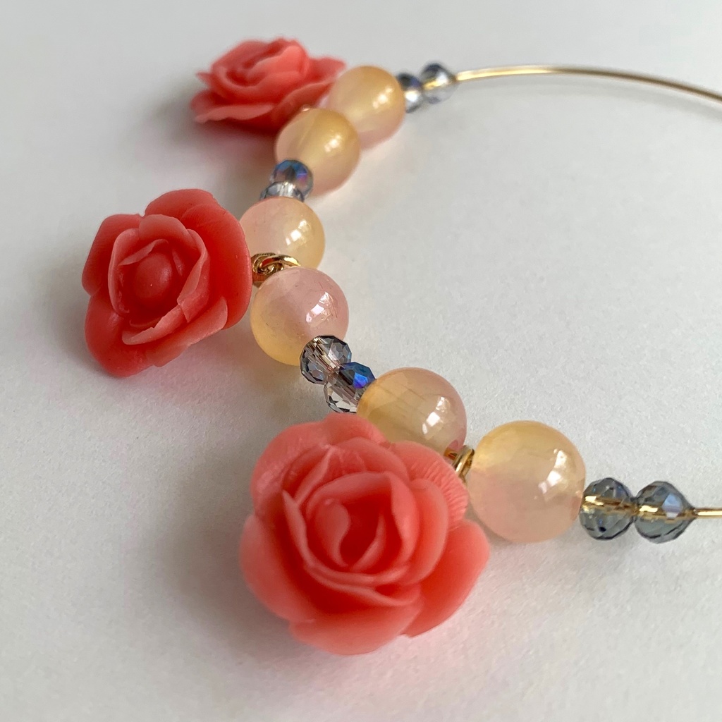 夕凪の薔薇ワイヤーブレスレット