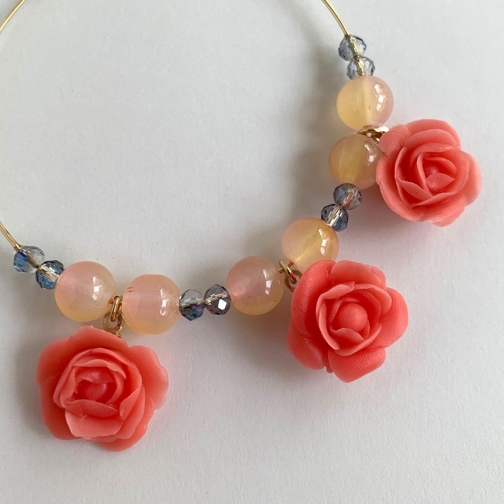 夕凪の薔薇ワイヤーブレスレット