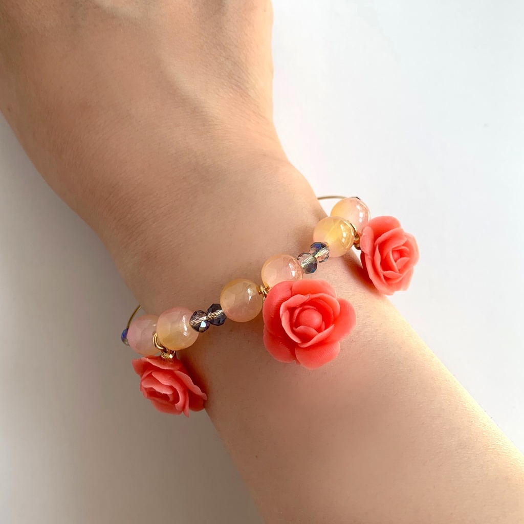 夕凪の薔薇ワイヤーブレスレット