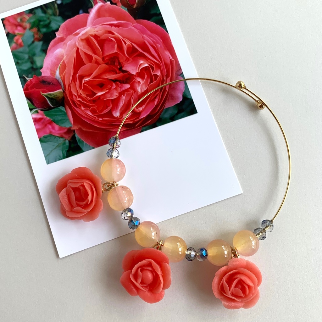 夕凪の薔薇ワイヤーブレスレット