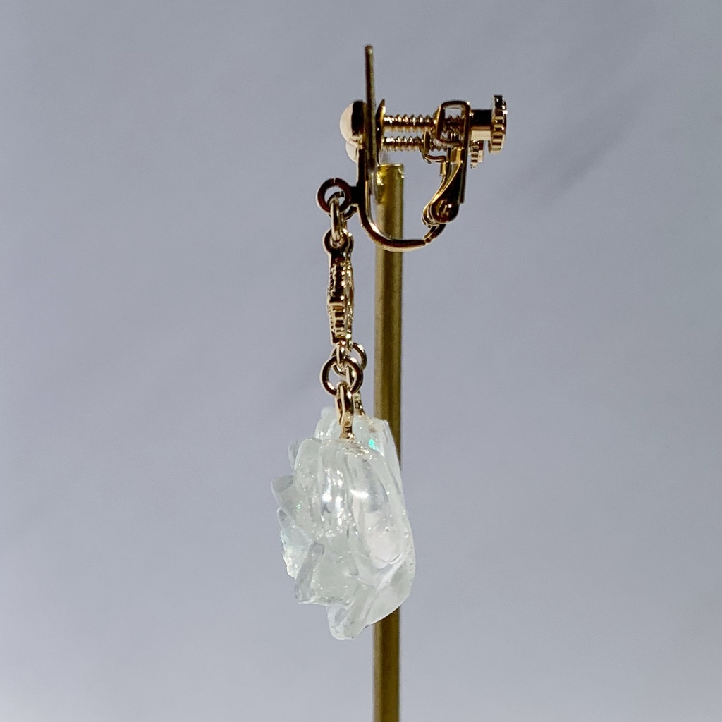 ホワイトローズ・クリスマスイヤリング・ピアス・ネックレス