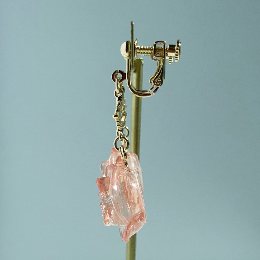 オレンジローズ・クリスマスイヤリング・ピアス・ネックレス