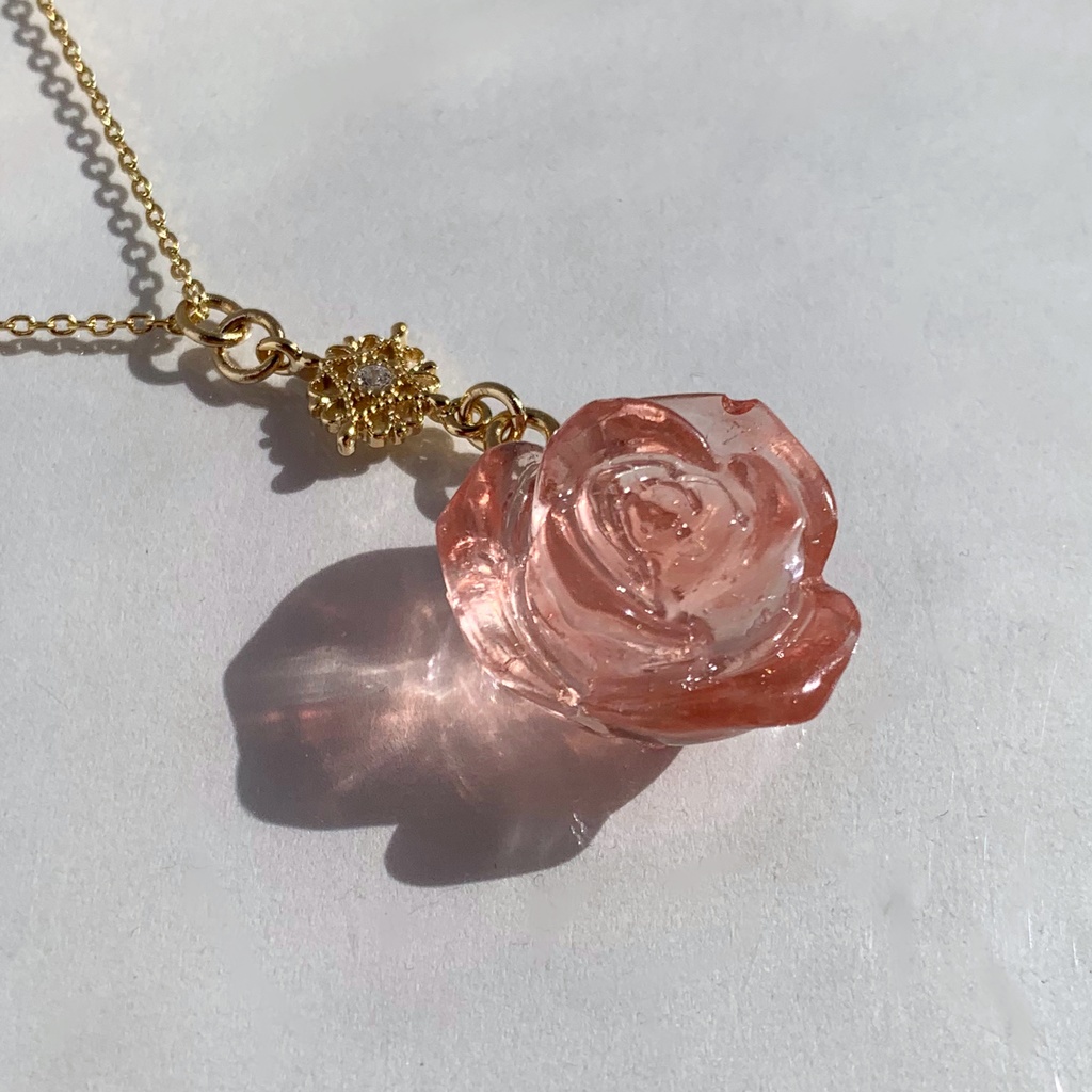 オレンジローズ・クリスマスイヤリング・ピアス・ネックレス