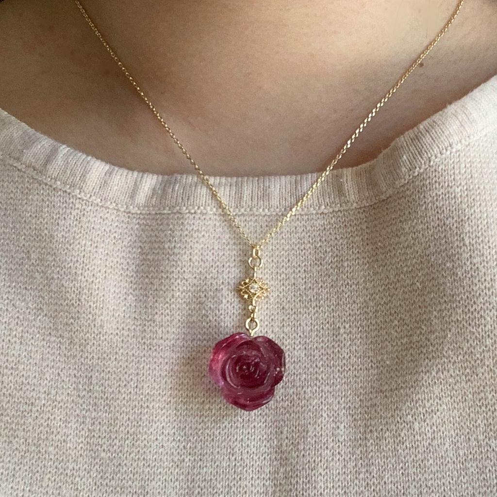 パープルローズ・クリスマスイヤリング・ピアス・ネックレス